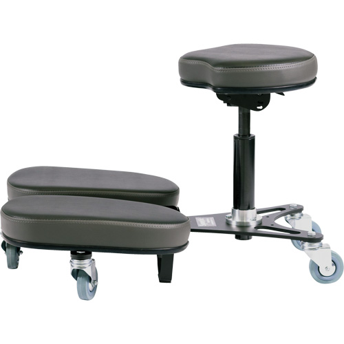 Chaise &agrave; genoux r&eacute;glable, Vinyle, Noir/gris Trail Hammer and Bolt