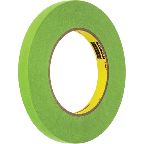 Scotch&reg; Performance Masking Tape 233+, 12 mm (1/2") x 55 m (180'), Green Trail Hammer and Bolt
