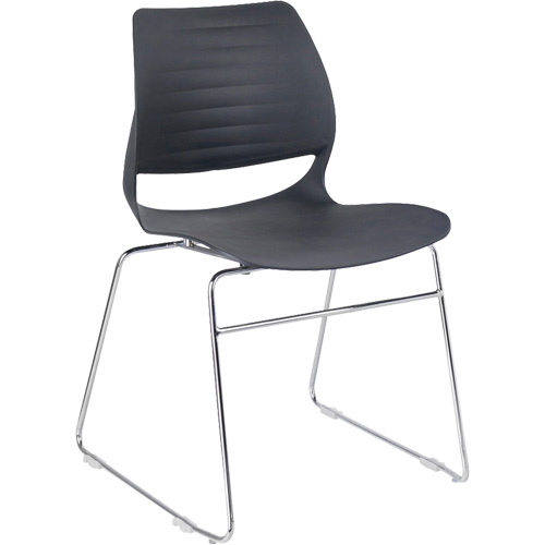 Chaises empilables, Polypropyl&egrave;ne, Hauteur 32", Capacit&eacute; 250 lb, Noir Trail Hammer and Bolt
