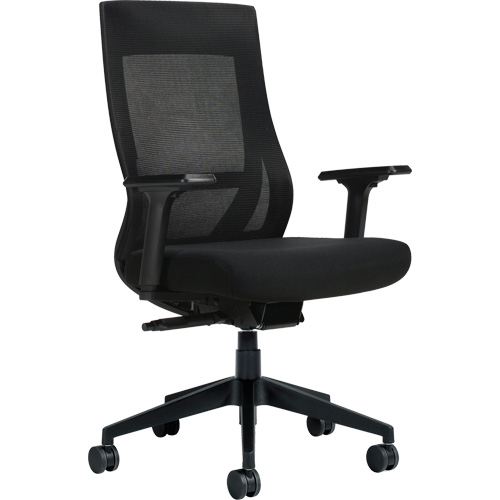 Chaise &agrave; dossier moyen avec m&eacute;canisme &agrave; basculement synchronis&eacute; &agrave; d&eacute;tection de poids , Mailles, Noir Trail Hammer and Bolt