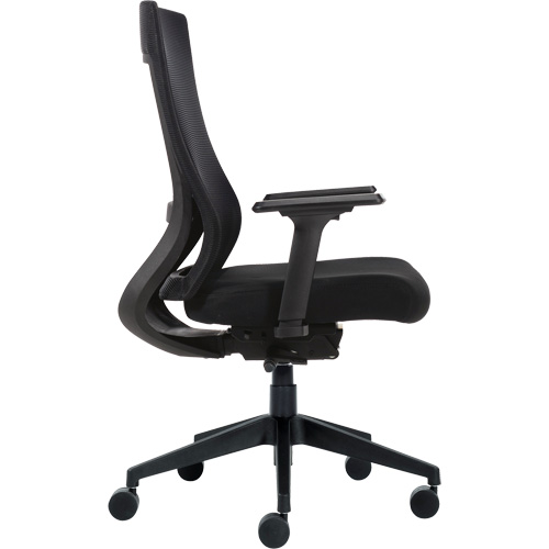 Chaise &agrave; dossier moyen avec m&eacute;canisme &agrave; basculement synchronis&eacute; &agrave; d&eacute;tection de poids , Mailles, Noir Trail Hammer and Bolt