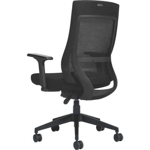 Chaise &agrave; dossier moyen avec m&eacute;canisme &agrave; basculement synchronis&eacute; &agrave; d&eacute;tection de poids , Mailles, Noir Trail Hammer and Bolt