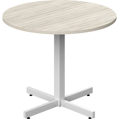 Table ronde &agrave; hauteur r&eacute;glable Newland, 36" lo x 36" la x 29" h, Dessus de 1", Stratifi&eacute;, Havane Trail Hammer and Bolt
