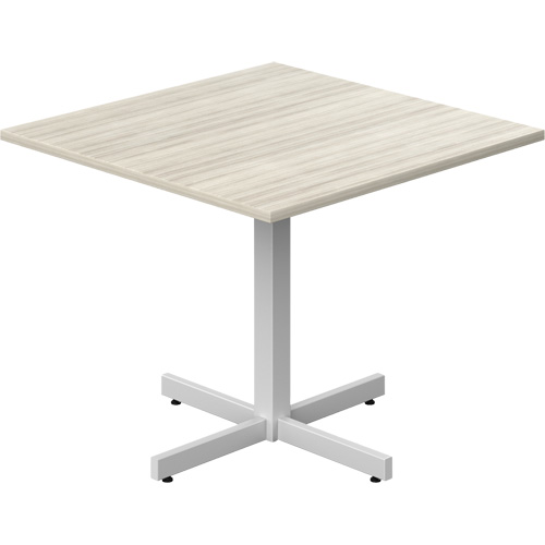 Table carr&eacute;e &agrave; hauteur r&eacute;glable Newland, 36" lo x 36" la x 29" h, Dessus de 1", Stratifi&eacute;, Havane Trail Hammer and Bolt