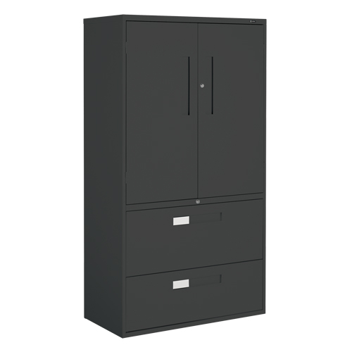 Armoire Multi-Stor, Acier, 3 Tablettes, 65-1/4" h x 36" la x 18" P, Noir Trail Hammer and Bolt