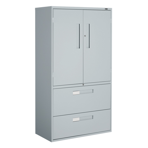 Armoire Multi-Stor, Acier, 3 Tablettes, 65-1/4" h x 36" la x 18" P, Gris Trail Hammer and Bolt