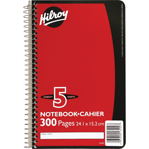 5 Subject Spiral Notebook Trail Hammer and Bolt
