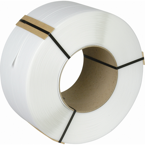 Feuillard, Polypropyl&egrave;ne, 3/8" la x 12900' lo, Blanc, Calibre Machine Trail Hammer and Bolt