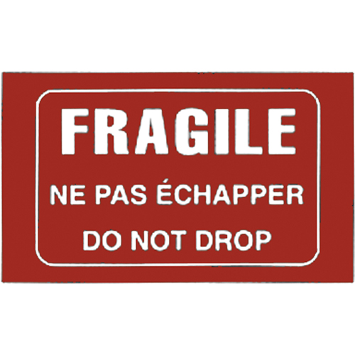 &eacute;tiquettes pour traitement sp&eacute;cial bilingues Fragile, 5" lo x 3" la, Blanc/rouge Trail Hammer and Bolt