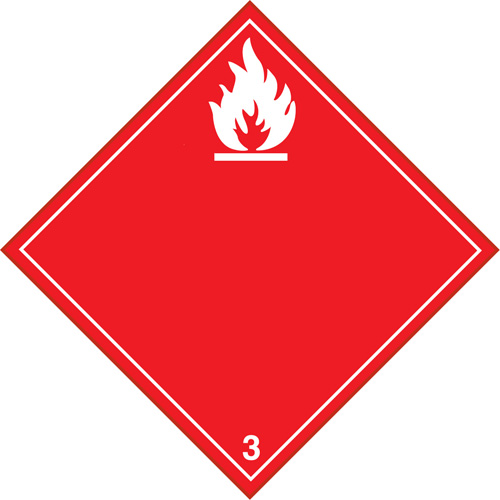 &eacute;tiquettes d'exp&eacute;dition TMD, Classe 3, Liquides inflammables, Vinyle Trail Hammer and Bolt