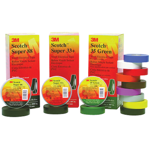 Rubans Super 33+ Scotch, 19 mm (3/4") x 20,1 m (66'), Noir, 7 mils Trail Hammer and Bolt