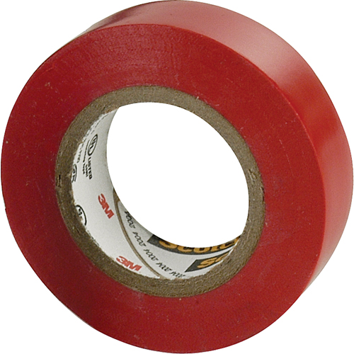 Rubans en vinyle pour codage en couleurs 35 Scotch, 12,7 mm (1/2") x 6,1 m (20'), Rouge, 7 mils Trail Hammer and Bolt