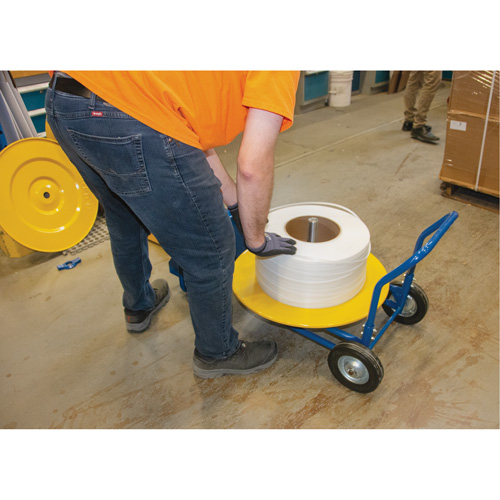 Distributeur de feuillards, Feuillard Polyester/Acier/Polypropyl&egrave;ne, Dia de noyau 16"/8", largeur de rouleau 3"/8"/6" Trail Hammer and Bolt