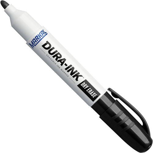 Dura-Ink&reg; Dry Erase Ink Markers, Black, Bullet Tip Trail Hammer and Bolt