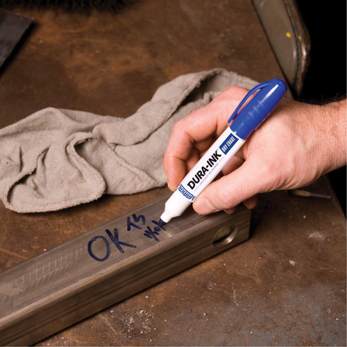 Dura-Ink&reg; Dry Erase Ink Markers, Blue, Bullet Tip Trail Hammer and Bolt
