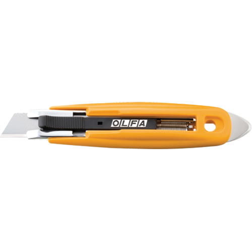 Couteau s&eacute;curitaire &agrave; lame autor&eacute;tractable avec coupe-ruban, 17,5 mm, Acier au carbone, Prise en Plastique Trail Hammer and Bolt