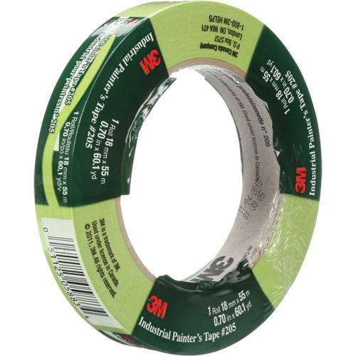 Industrial Painter's Tape 205, 18 mm (3/4") x 55 m (180'), Green Trail Hammer and Bolt