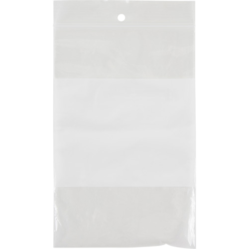 Sacs en poly avec espace inscriptible blanc, Refermable, 6" x 4", 2 mils Trail Hammer and Bolt