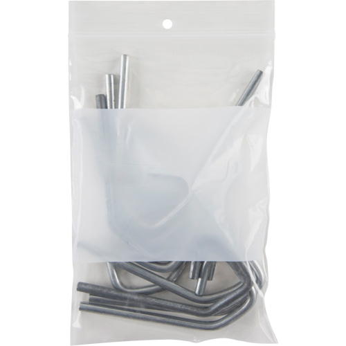 Sacs en poly avec espace inscriptible blanc, Refermable, 6" x 4", 2 mils Trail Hammer and Bolt