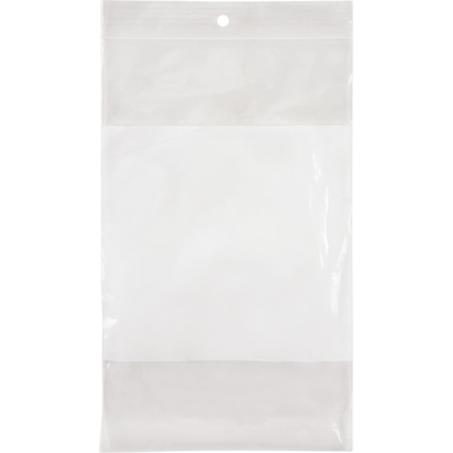 Sacs en poly avec espace inscriptible blanc, Refermable, 8" x 5", 2 mils Trail Hammer and Bolt