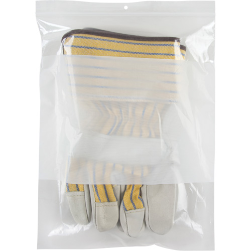 White Block Poly Bags, Reclosable, 12" x 9", 2 mils Trail Hammer and Bolt