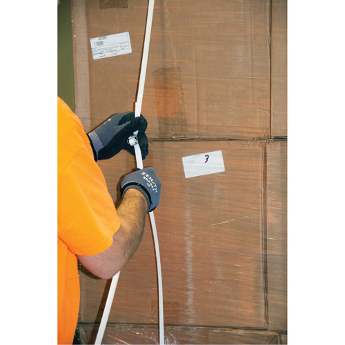 Feuillard, Polypropyl&egrave;ne, 3/8" la x 12900' lo, Blanc, Calibre Machine Trail Hammer and Bolt