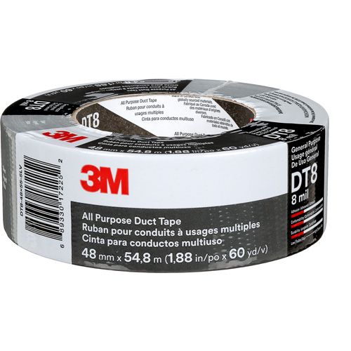 Ruban adh&eacute;sif tout usage DT8, 8 mils, Argent, 48 mm (2") x 55 m (180') Trail Hammer and Bolt