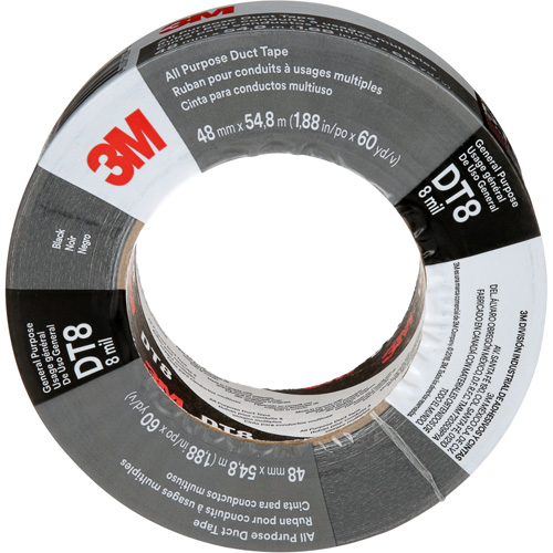 Ruban adh&eacute;sif tout usage DT8, 8 mils, Noir, 48 mm (2") x 55 m (180') Trail Hammer and Bolt