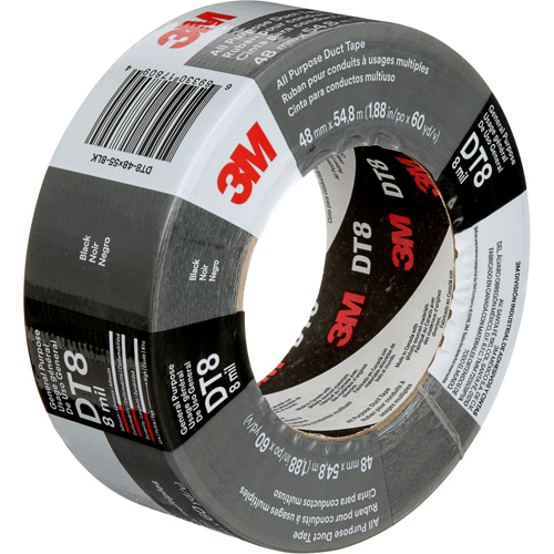 Ruban adh&eacute;sif tout usage DT8, 8 mils, Noir, 48 mm (2") x 55 m (180') Trail Hammer and Bolt