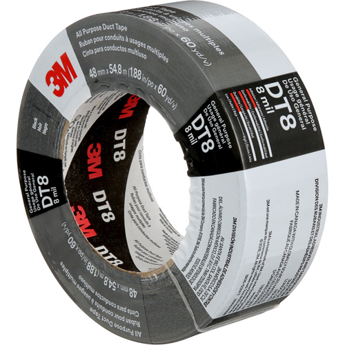 Ruban adh&eacute;sif tout usage DT8, 8 mils, Noir, 48 mm (2") x 55 m (180') Trail Hammer and Bolt