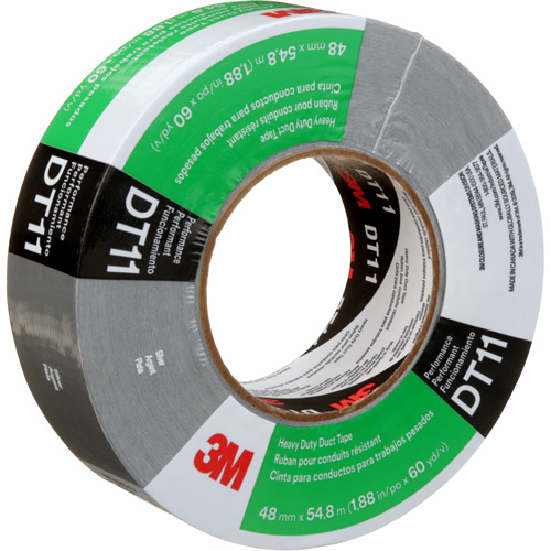 DT11 Heavy-Duty Duct Tape, 11 mils, Silver, 48 mm (2") x 55 m (180') Trail Hammer and Bolt