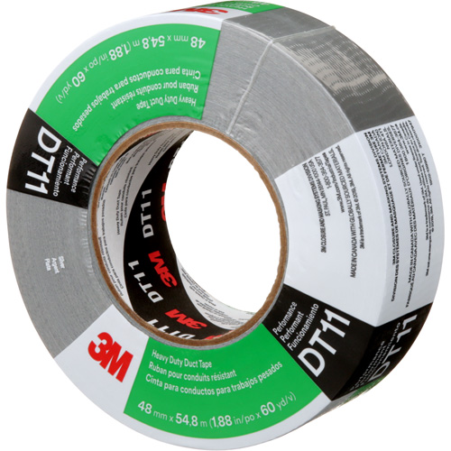 DT11 Heavy-Duty Duct Tape, 11 mils, Silver, 48 mm (2") x 55 m (180') Trail Hammer and Bolt