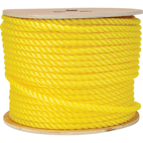 1/2" Braided Yellow Rope, Polypropylene, 335' Trail Hammer and Bolt