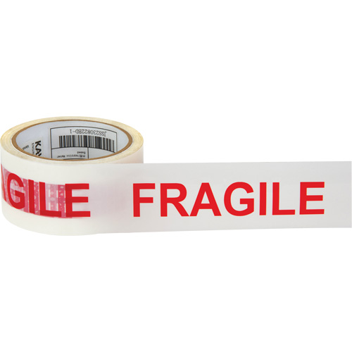 Ruban d'emballage Fragile, Adh&eacute;sif Thermofusible, 2 mils, 48 mm (2") x 100 m (328') Trail Hammer and Bolt