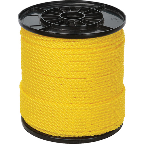 Corde torsad&eacute;e jaune &agrave; trois brins 1/4", Polypropyl&egrave;ne, 550' Trail Hammer and Bolt