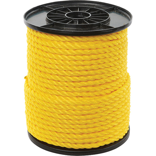 Corde torsad&eacute;e jaune &agrave; trois brins 3/8", Polypropyl&egrave;ne, 250' Trail Hammer and Bolt