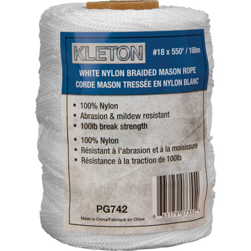 Corde Mason tress&eacute;e no 18, Nylon, 550' Trail Hammer and Bolt