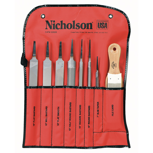 Jeux de 8 limes pour machinistes, 8 pi&egrave;ces Trail Hammer and Bolt