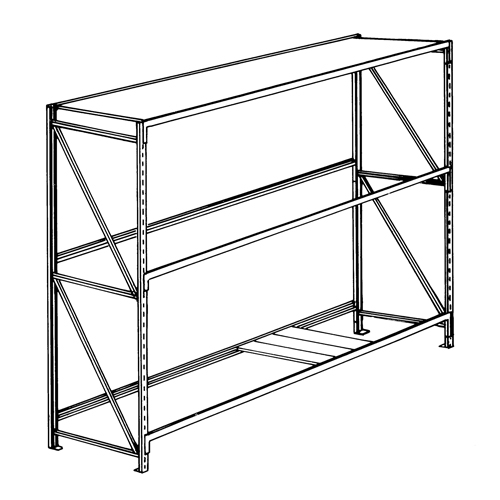Pronto Bulk Storage Racks - 22-Ga. Shelf Panels, Galvanized Steel, 24" W x 6" D Trail Hammer and Bolt