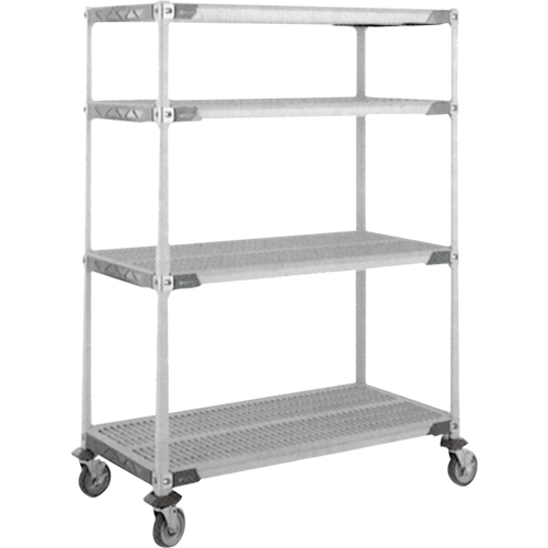 Chariot MetroMax i sur roulettes &agrave; tige, 4 tiers, 24" x 69" x 48", Capacit&eacute; 900 lb Trail Hammer and Bolt