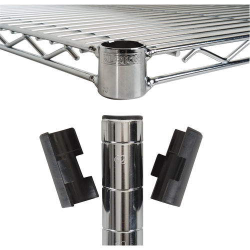 Manchons fendus pour &eacute;tag&egrave;re en treillis chromat&eacute; Trail Hammer and Bolt