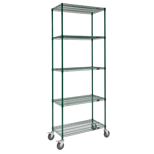 Wire Shelf Cart, Epoxy Finish, 36" x 92" x 24", 800 lbs. Capacity Trail Hammer and Bolt