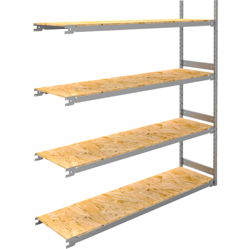 &eacute;tag&egrave;re-classeur de grande largeur, Acier, 4 Tablettes, 72" la x 18" p x 84" h, Ensemble Ajout Trail Hammer and Bolt