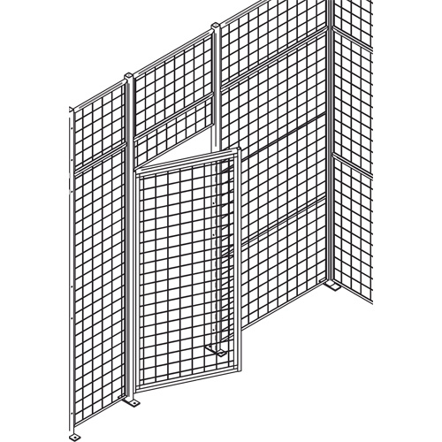 Porte basculante robuste pour cloison en treillis m&eacute;tallique, 3' la x 7' h Trail Hammer and Bolt