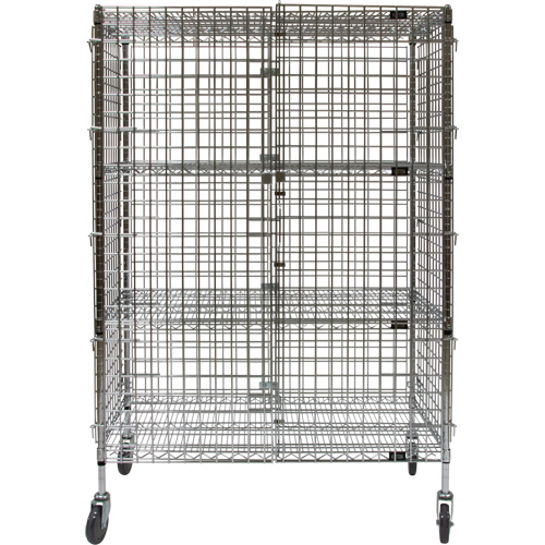 Security Cart, Chrome Plated, 48" x 69" x 24", 500 lbs. Capacity Trail Hammer and Bolt