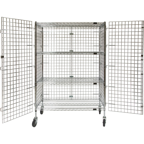 Security Cart, Chrome Plated, 48" x 69" x 24", 500 lbs. Capacity Trail Hammer and Bolt