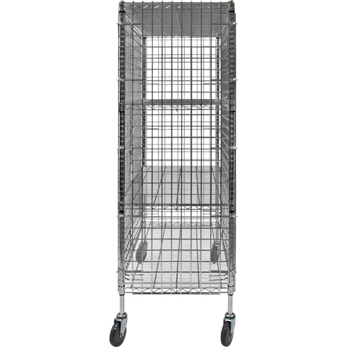 Security Cart, Chrome Plated, 48" x 69" x 24", 500 lbs. Capacity Trail Hammer and Bolt
