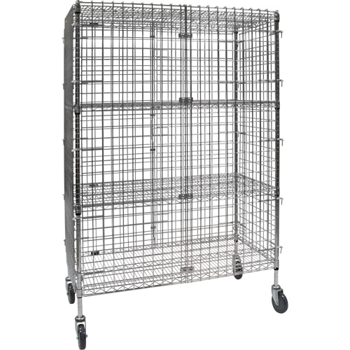Security Cart, Chrome Plated, 48" x 69" x 24", 500 lbs. Capacity Trail Hammer and Bolt