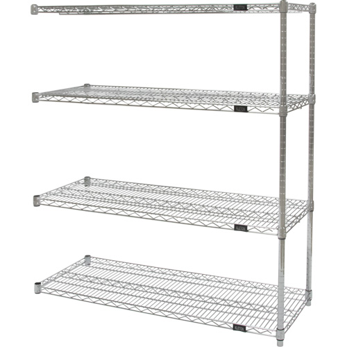 &eacute;tag&egrave;res robustes en treillis chromat&eacute;, Ensemble Ajout, Tiers 4, 30" la x 54" h x 14" p Trail Hammer and Bolt