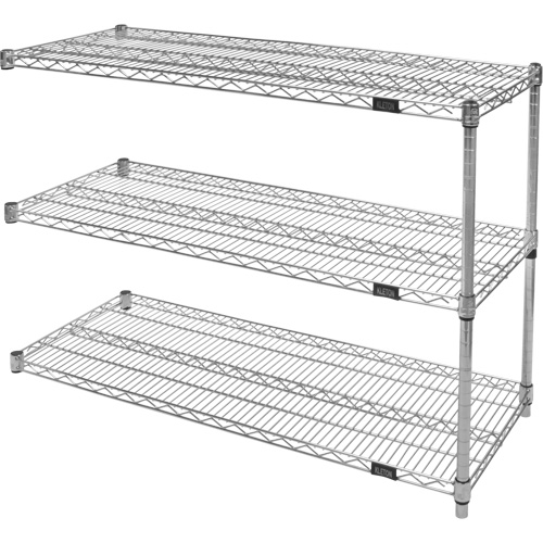 &eacute;tag&egrave;res robustes en treillis chromat&eacute;, Ensemble Ajout, Tiers 3, 30" la x 33" h x 14" p Trail Hammer and Bolt